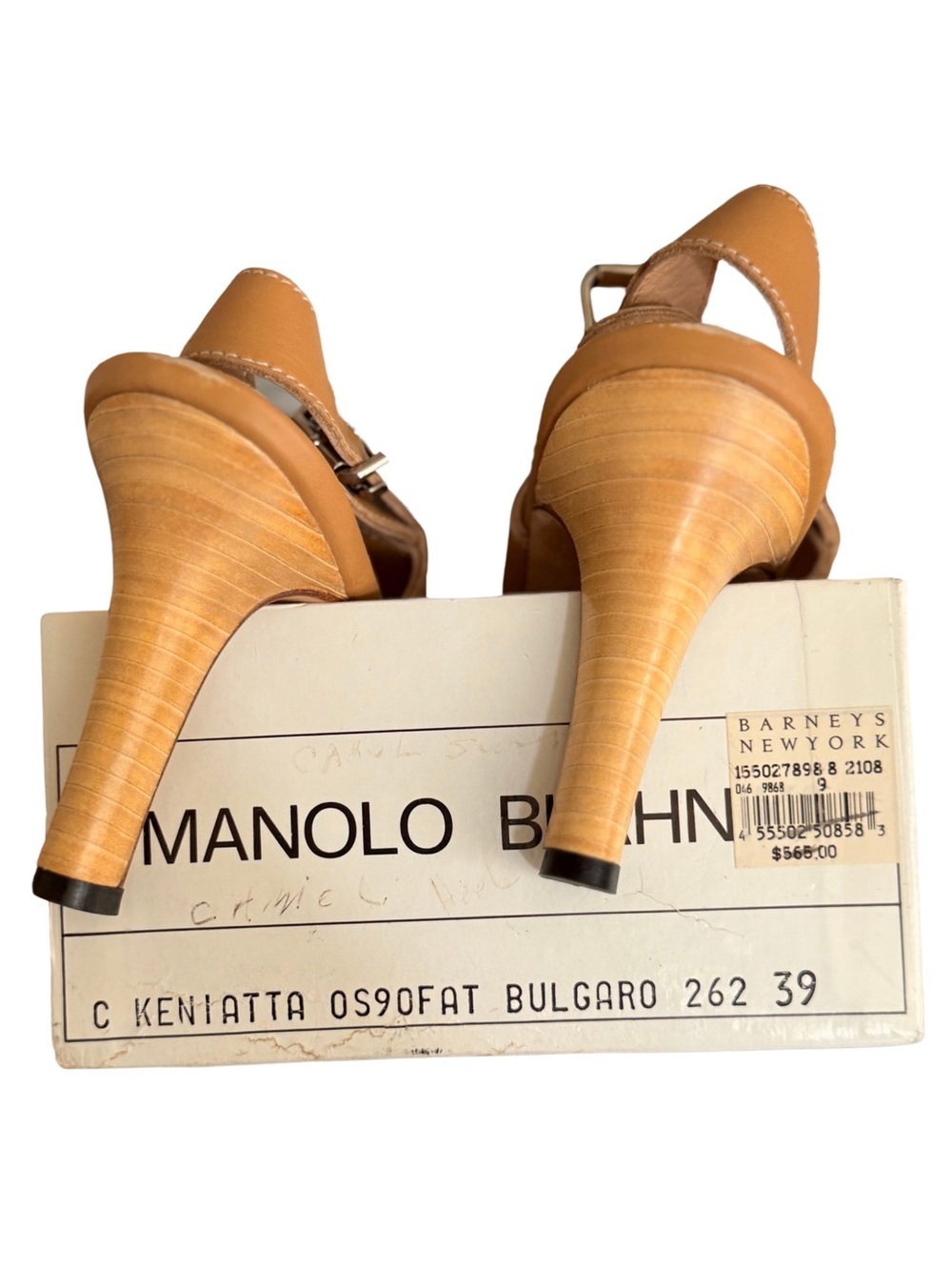 Vintage Manolo Blahnik Kentiatta Bulgaro Leather Sandals | 39 | Box - Picture 6 of 7